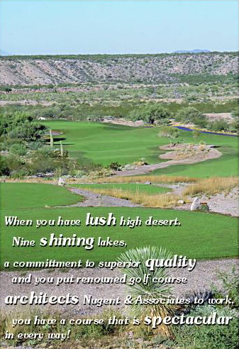 view of the course with the scenic desert in the background