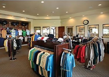 showing the apparel inside of the pro shop